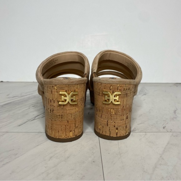 Sam Edelman Yuki Tan Suede Cork Wedge Heel Sandal 8 1/2 M - Picture 3 of 14
